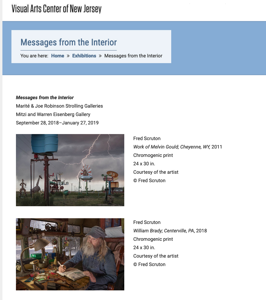 Messages from the Interior: Exhibition at the Visual Arts Center of New Jersey
