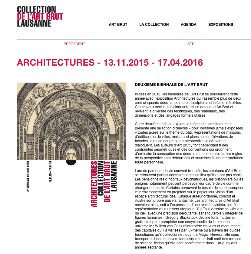 Collection de l’Art Brut 2015
